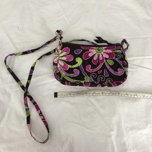 VERA BRADLEY✨Brown, Pink, & Green Floral Mini Crossbody Purse